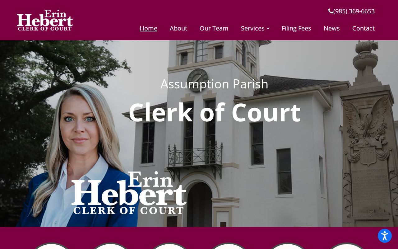 Assumption Parish Clerk of Court office where warrant records are kept