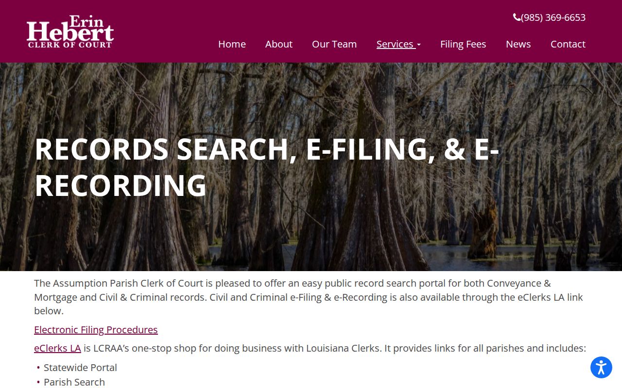 Assumption Parish eClerks and LCRAA remote warrant record access explanation