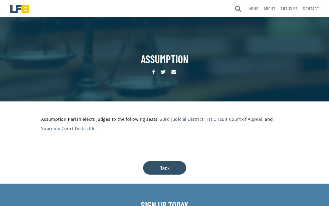 Assumption Parish court hierarchy reference for warrant records